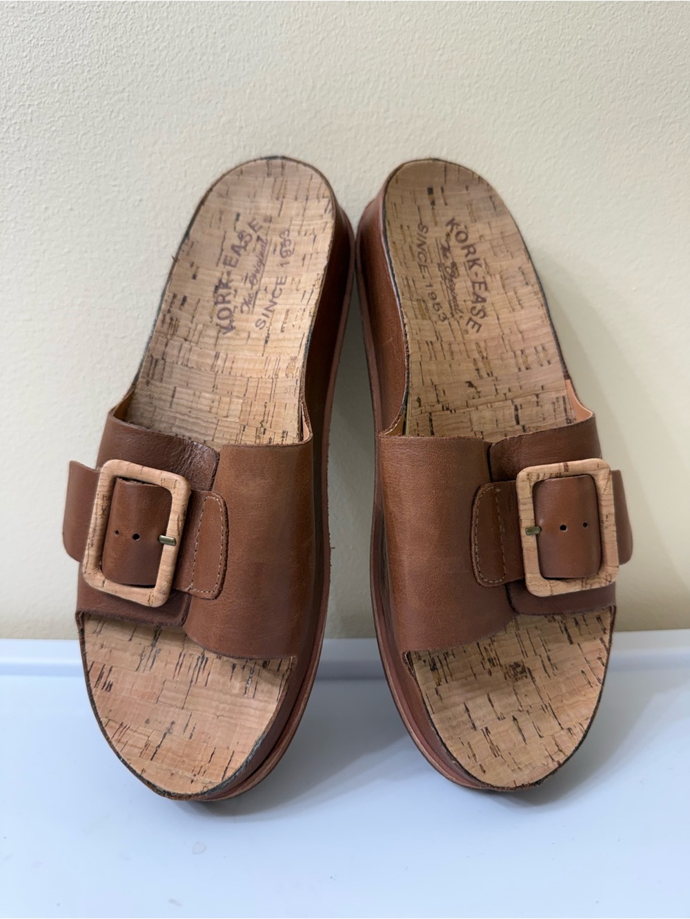 Kork Ease 7 Tutsi Buckle Slide Sandal Italian Leather Boho Chic Comfort Neutral